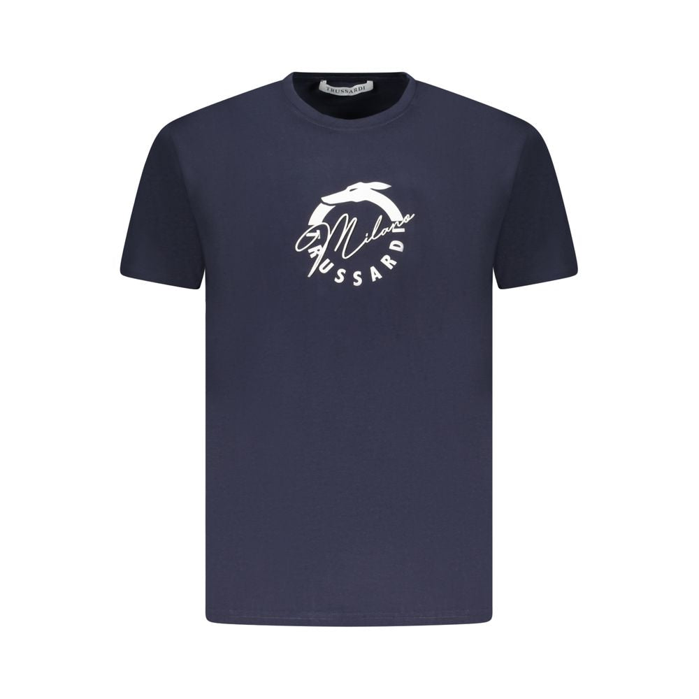 Trussardi Blaues Herren-T-Shirt aus Baumwolle