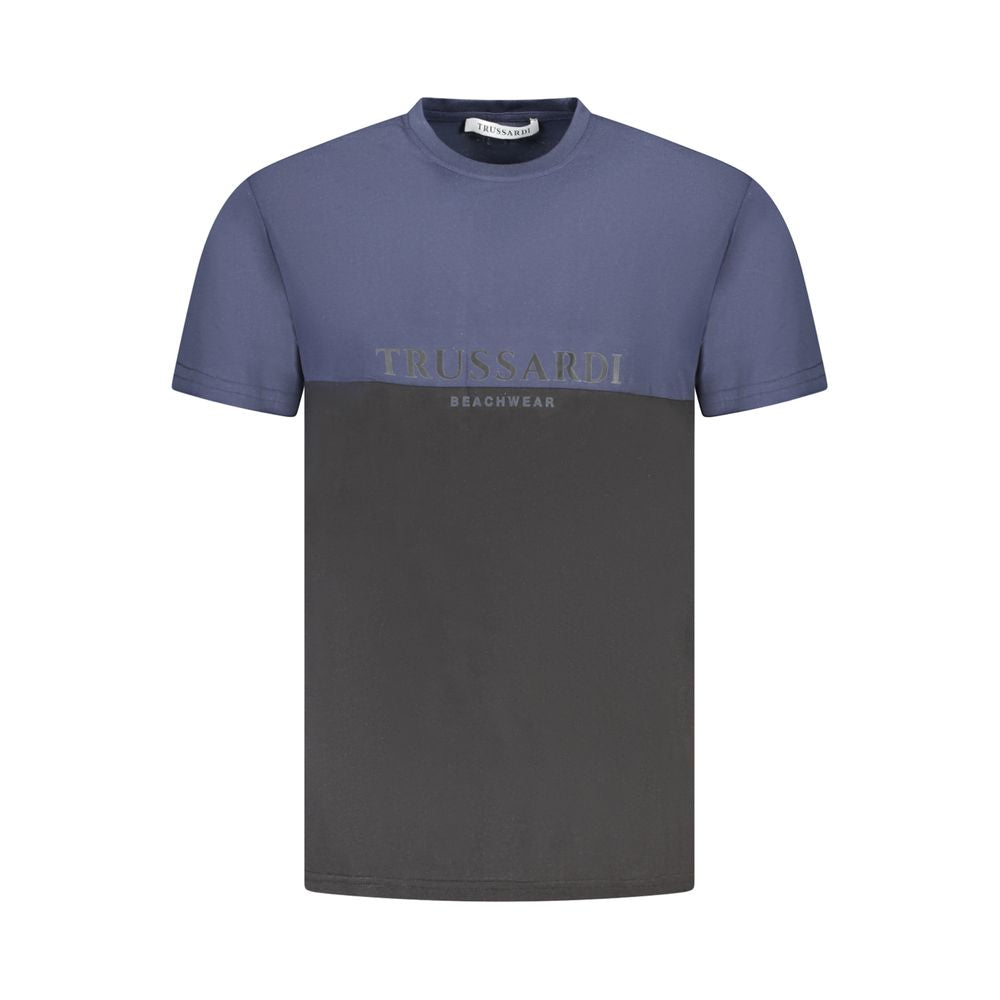 Trussardi Blaues Herren-T-Shirt aus Baumwolle
