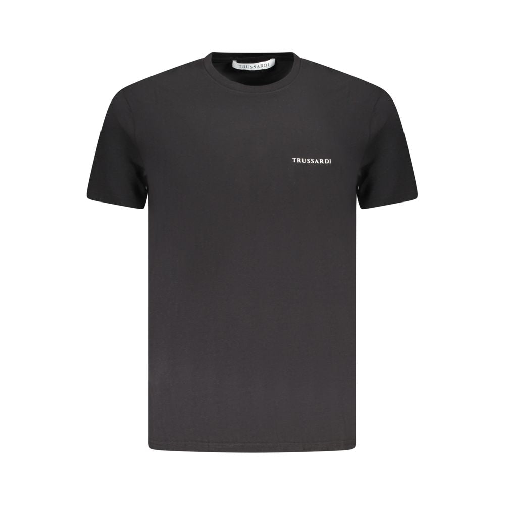 Trussardi Schwarzes Herren-T-Shirt aus Baumwolle