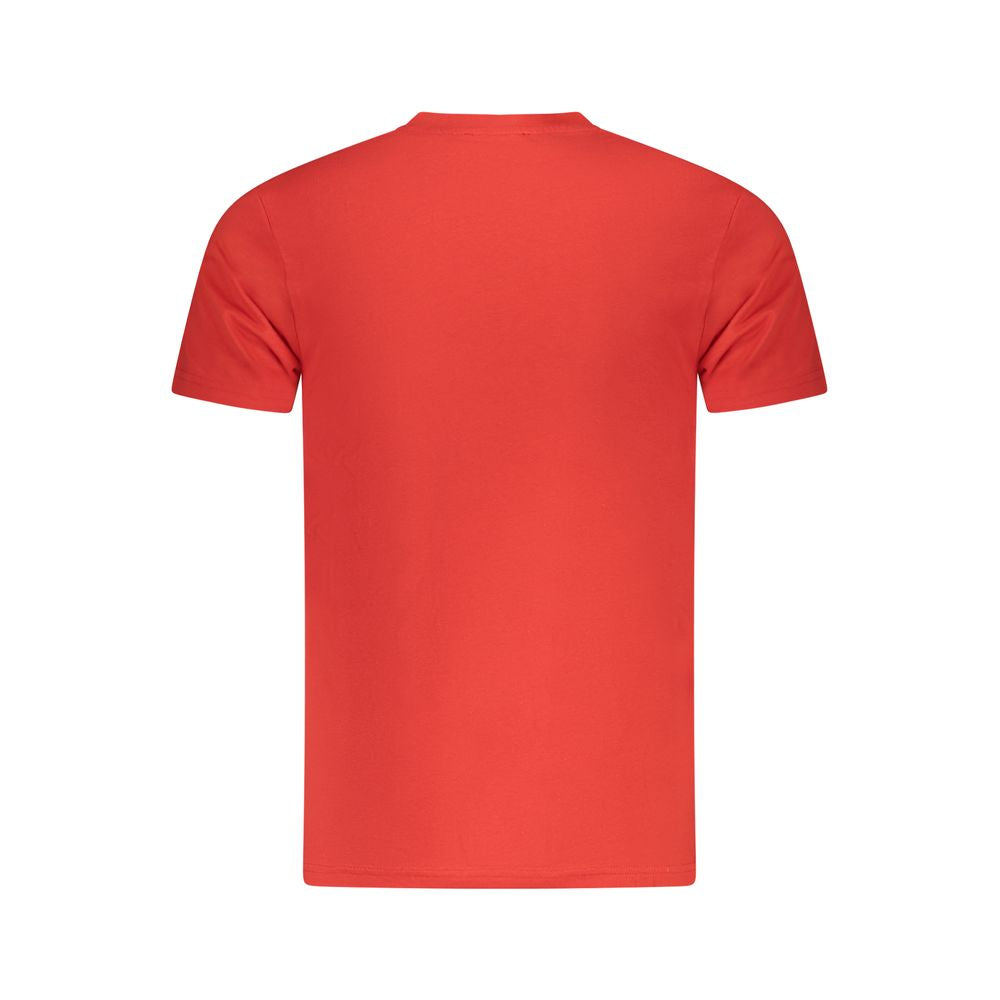 Cavalli Class Rotes Herren-T-Shirt aus Baumwolle