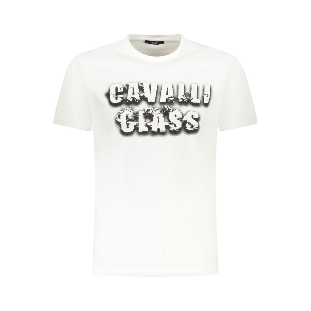 Cavalli Class Weißes Herren-T-Shirt aus Baumwolle