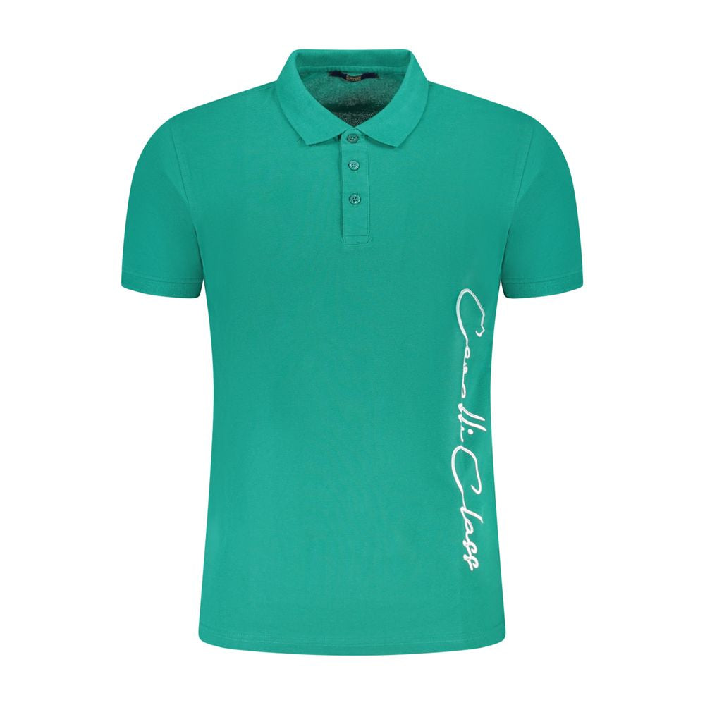 Cavalli Class Grünes Poloshirt aus Baumwolle für Herren