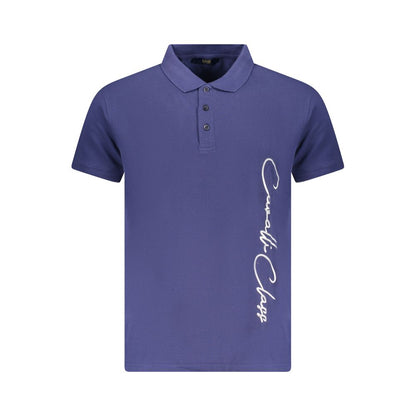 Cavalli Class Herren-Poloshirt aus blauer Baumwolle