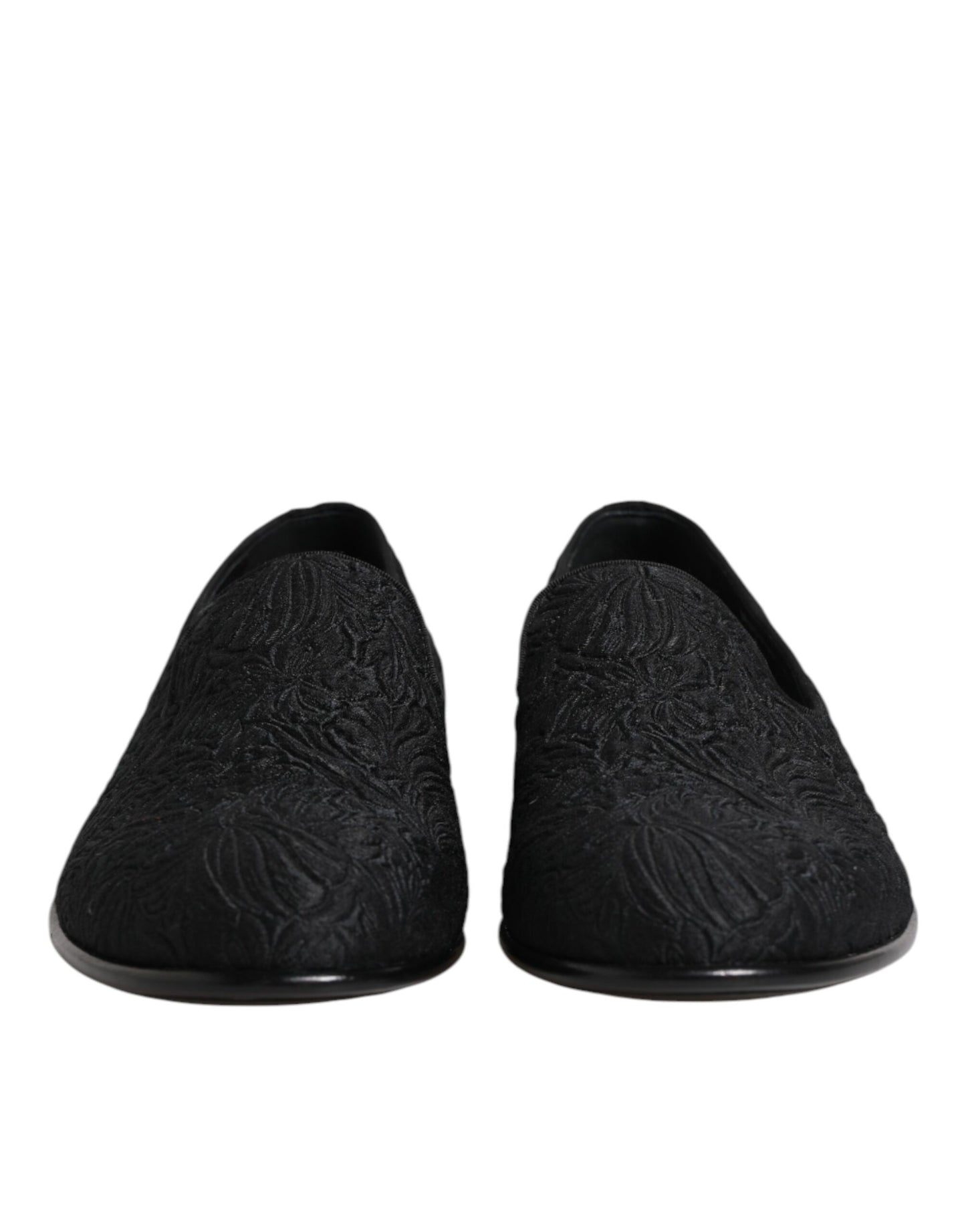 Dolce &amp; Gabbana – Schwarze Slipper aus Jacquard, formelle Schuhe