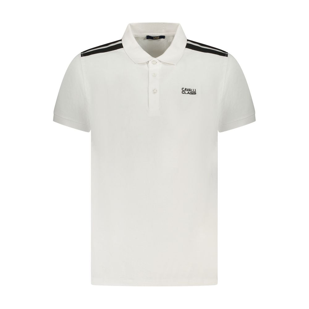 Cavalli Class Poloshirt aus weißer Baumwolle für Herren