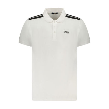 Cavalli Class Poloshirt aus weißer Baumwolle für Herren