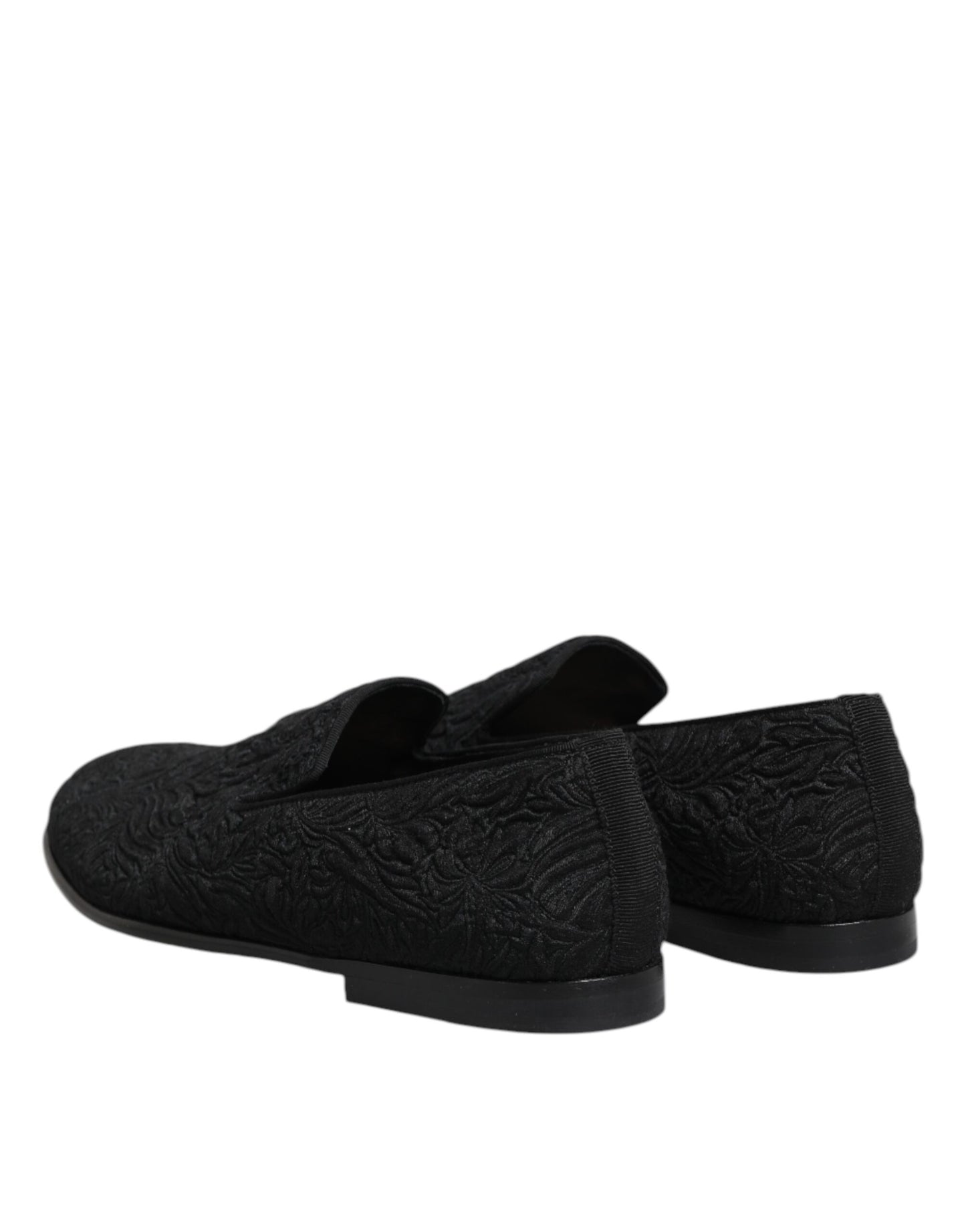 Dolce &amp; Gabbana – Schwarze Slipper aus Jacquard, formelle Schuhe