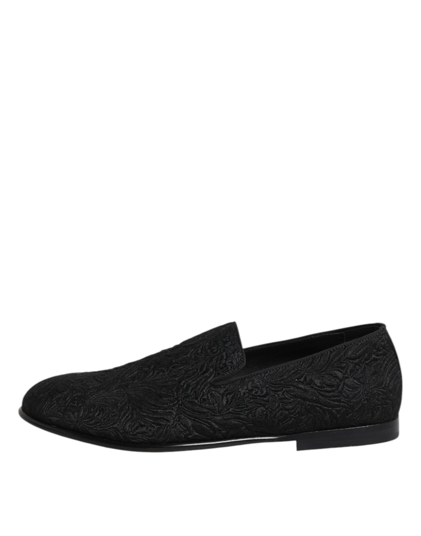 Dolce &amp; Gabbana – Schwarze Slipper aus Jacquard, formelle Schuhe
