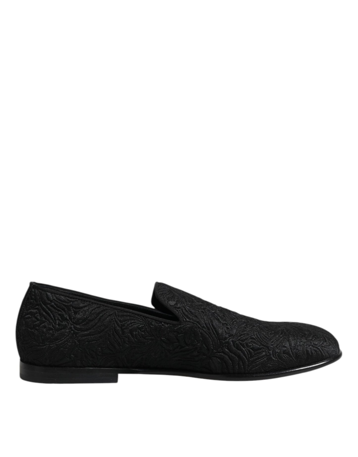Dolce &amp; Gabbana – Schwarze Slipper aus Jacquard, formelle Schuhe