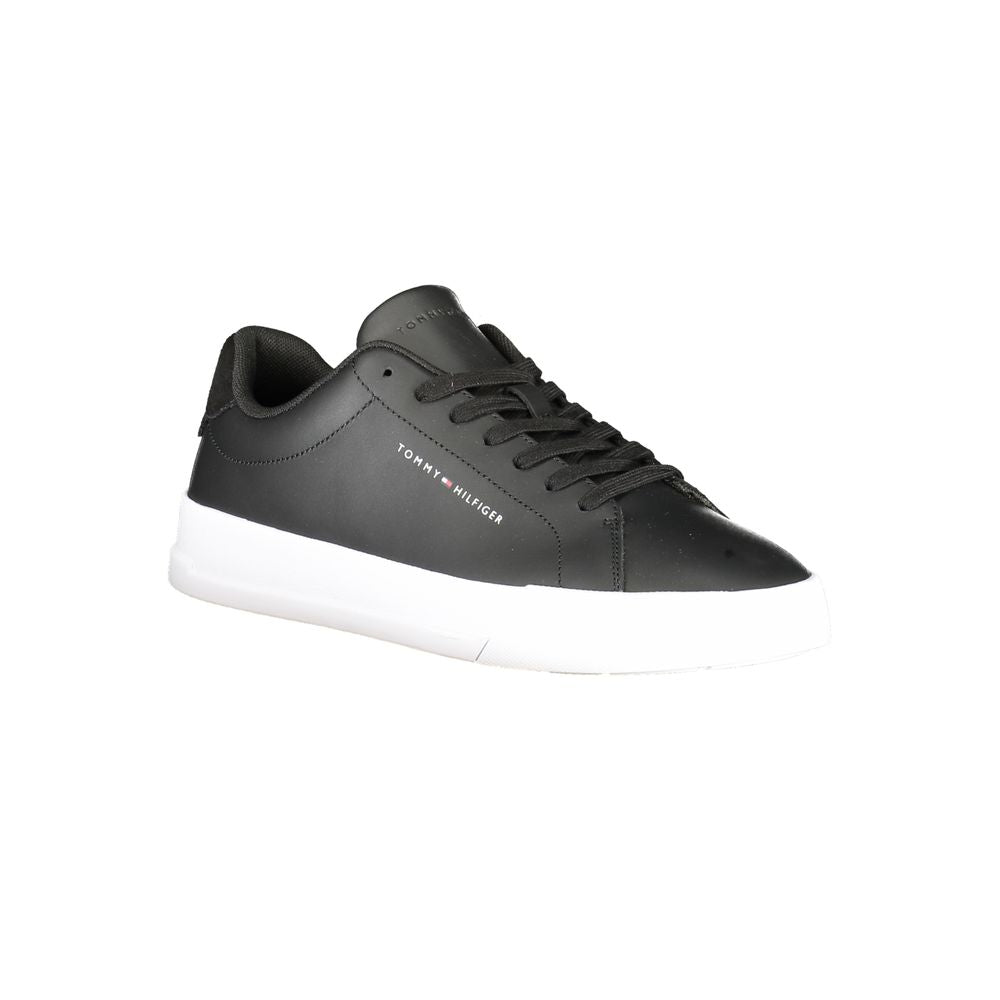 Tommy Hilfiger – Schwarze Leder-Sneaker für Herren