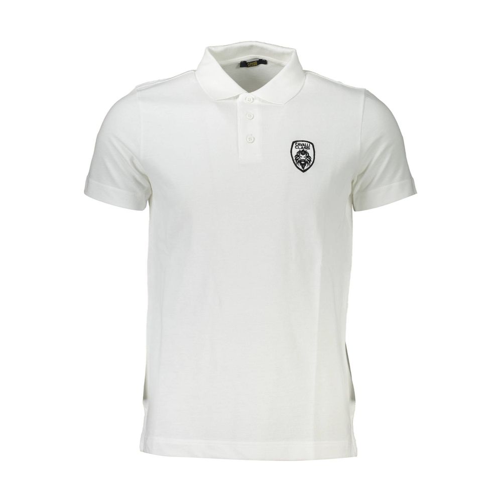 Cavalli Class Poloshirt aus weißer Baumwolle für Herren