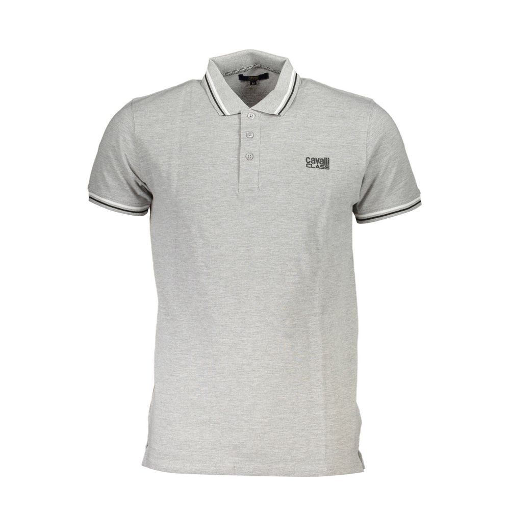 Cavalli Class Herren Poloshirt aus brauner Baumwolle
