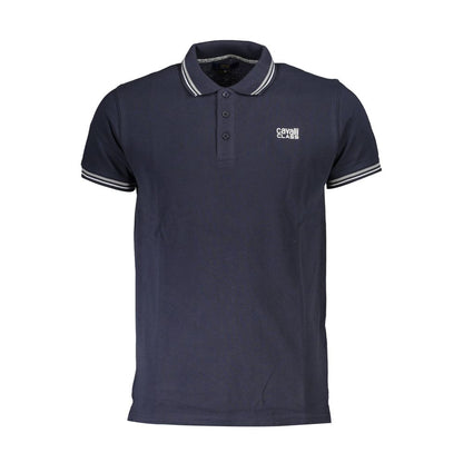 Cavalli Class Herren-Poloshirt aus blauer Baumwolle