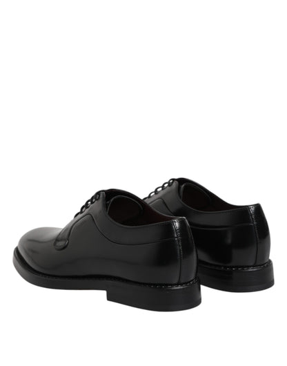 Dolce &amp; Gabbana – Derby-Schuhe aus schwarzem Leder mit Schnürung