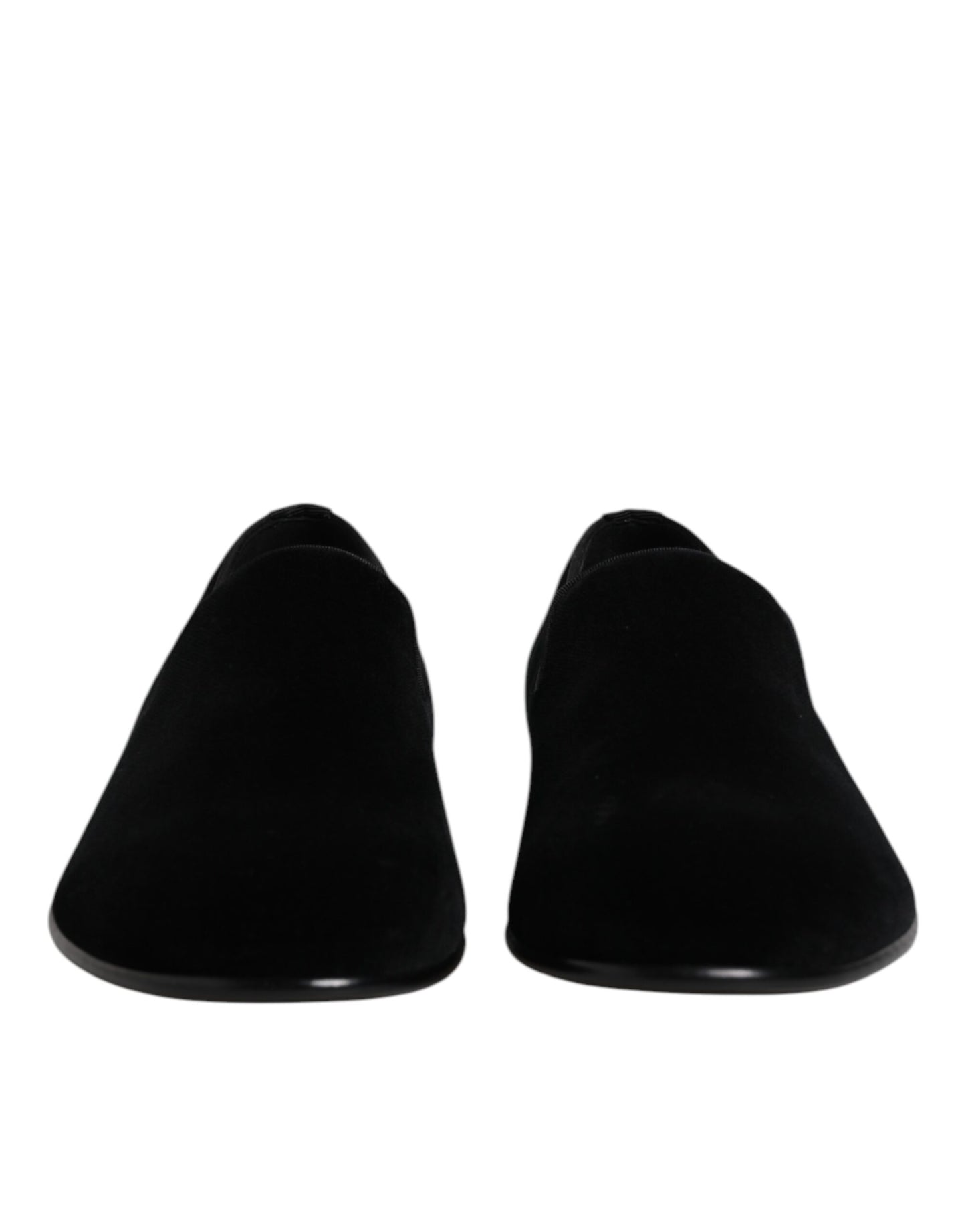 Dolce &amp; Gabbana – Slipper aus schwarzem Samt, formelle Schuhe