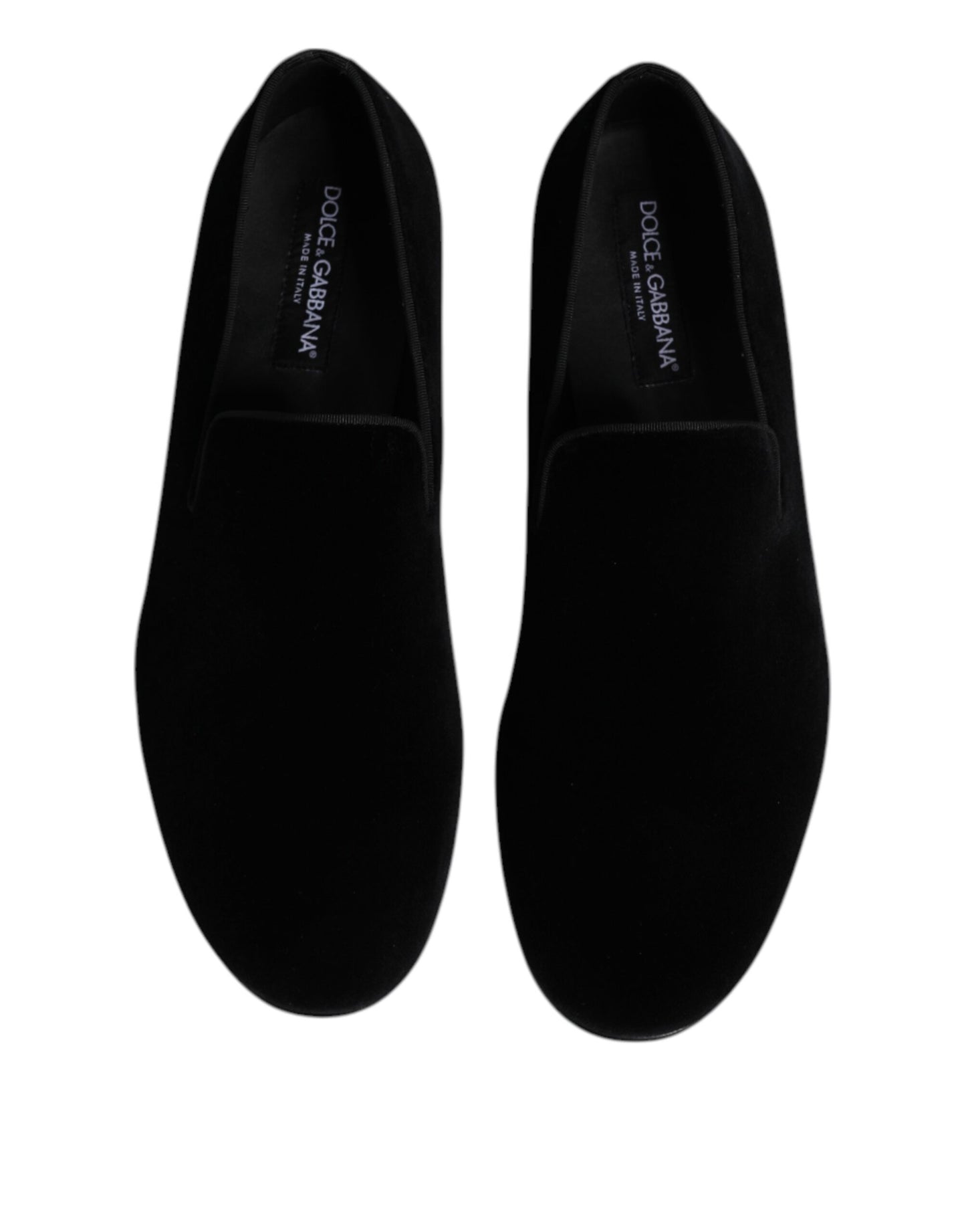 Dolce &amp; Gabbana – Slipper aus schwarzem Samt, formelle Schuhe