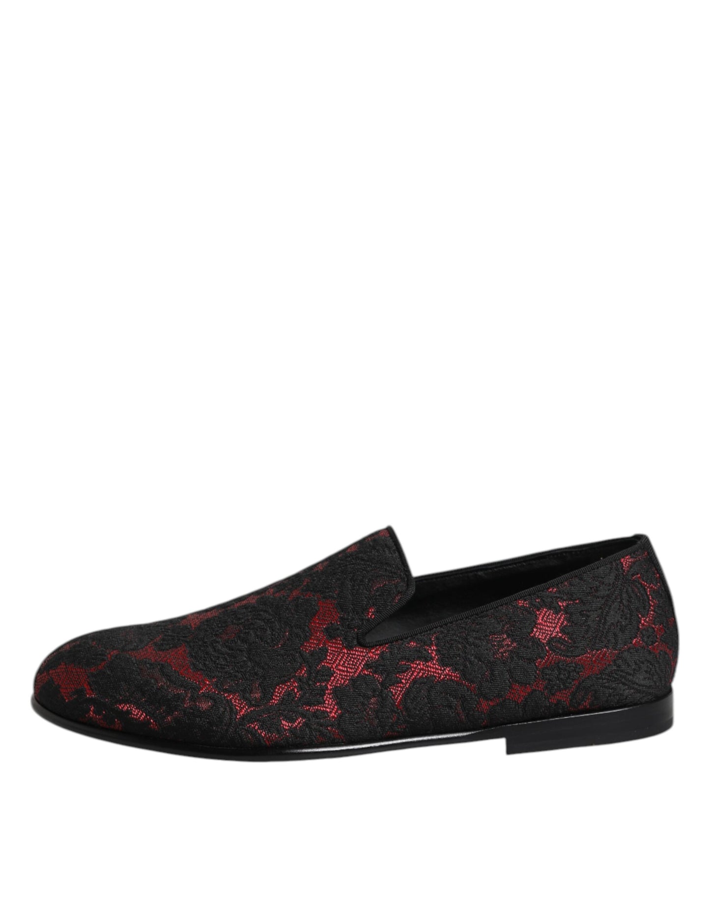 Dolce &amp; Gabbana – Slipper aus Jacquard in Rot und Schwarz
