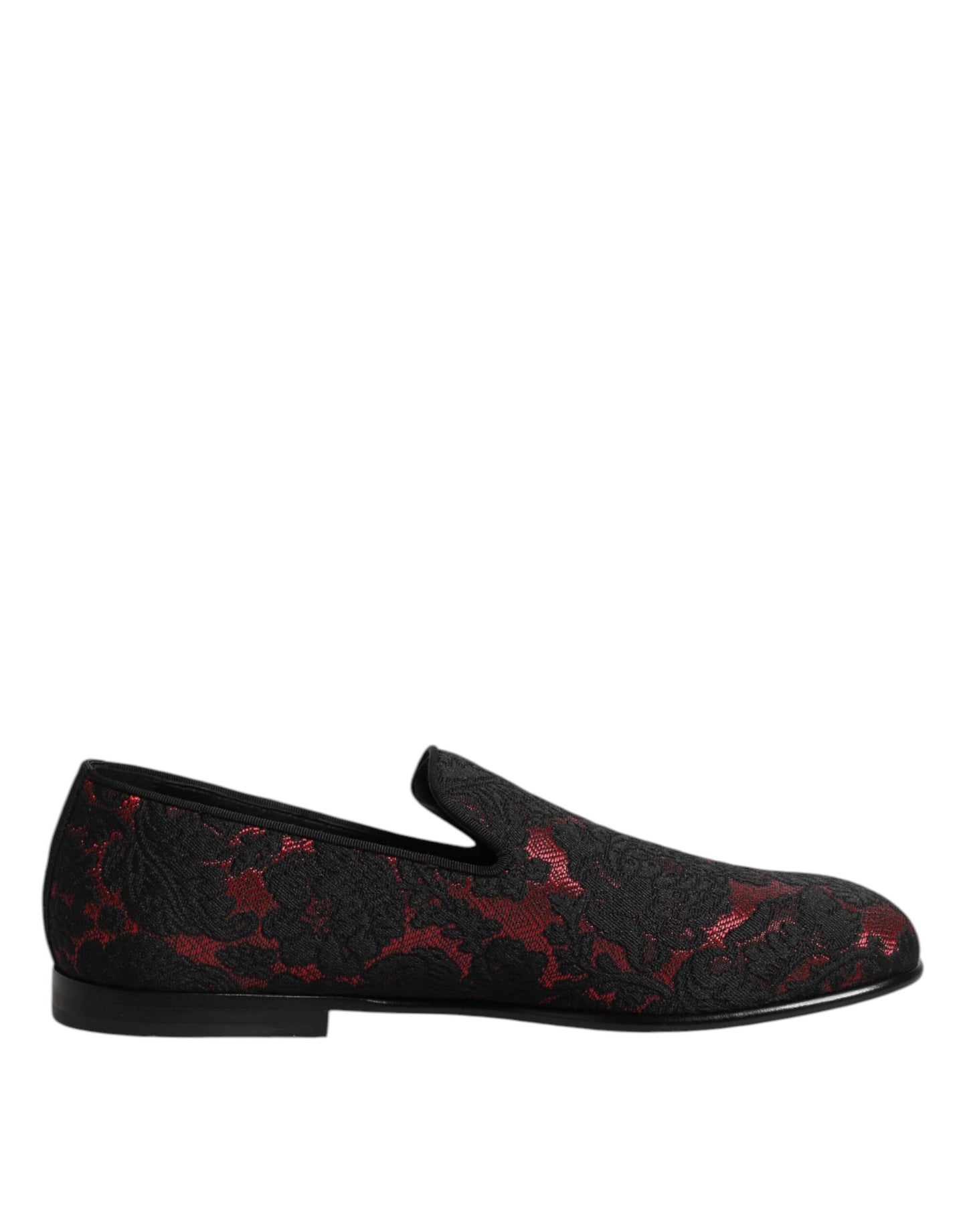 Dolce &amp; Gabbana – Slipper aus Jacquard in Rot und Schwarz