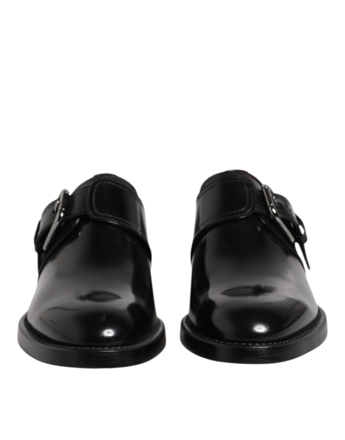 Dolce &amp; Gabbana – Formelle Derby-Schuhe aus schwarzem Leder mit Monkstrap