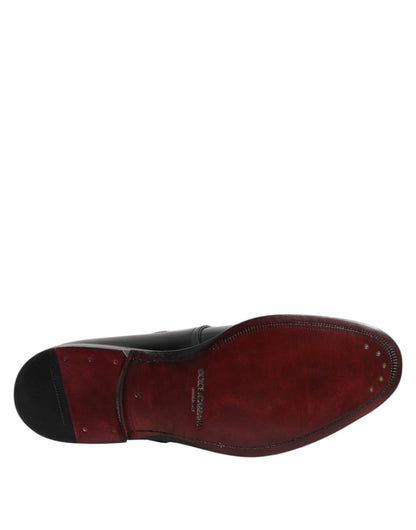 Dolce &amp; Gabbana – Formelle Derby-Schuhe aus schwarzem Leder mit Monkstrap