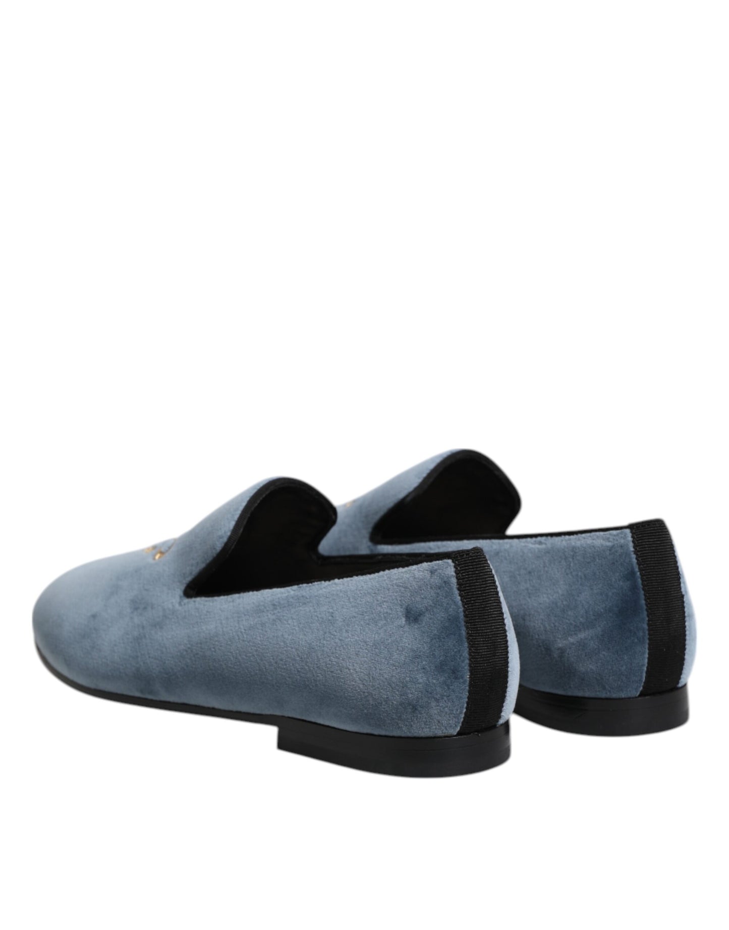 Dolce &amp; Gabbana – Blaue Loafer aus Samt mit DG-Logo, formelle Schuhe