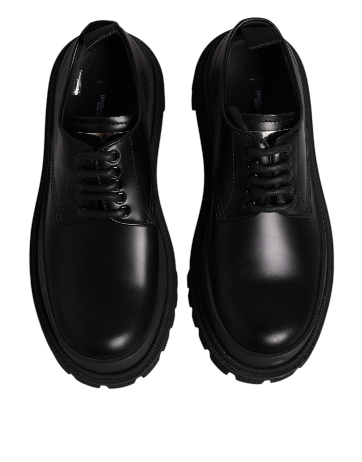 Dolce &amp; Gabbana – Derby-Schnürschuhe aus schwarzem Leder für Herren