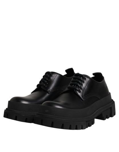 Dolce &amp; Gabbana – Derby-Schnürschuhe aus schwarzem Leder für Herren