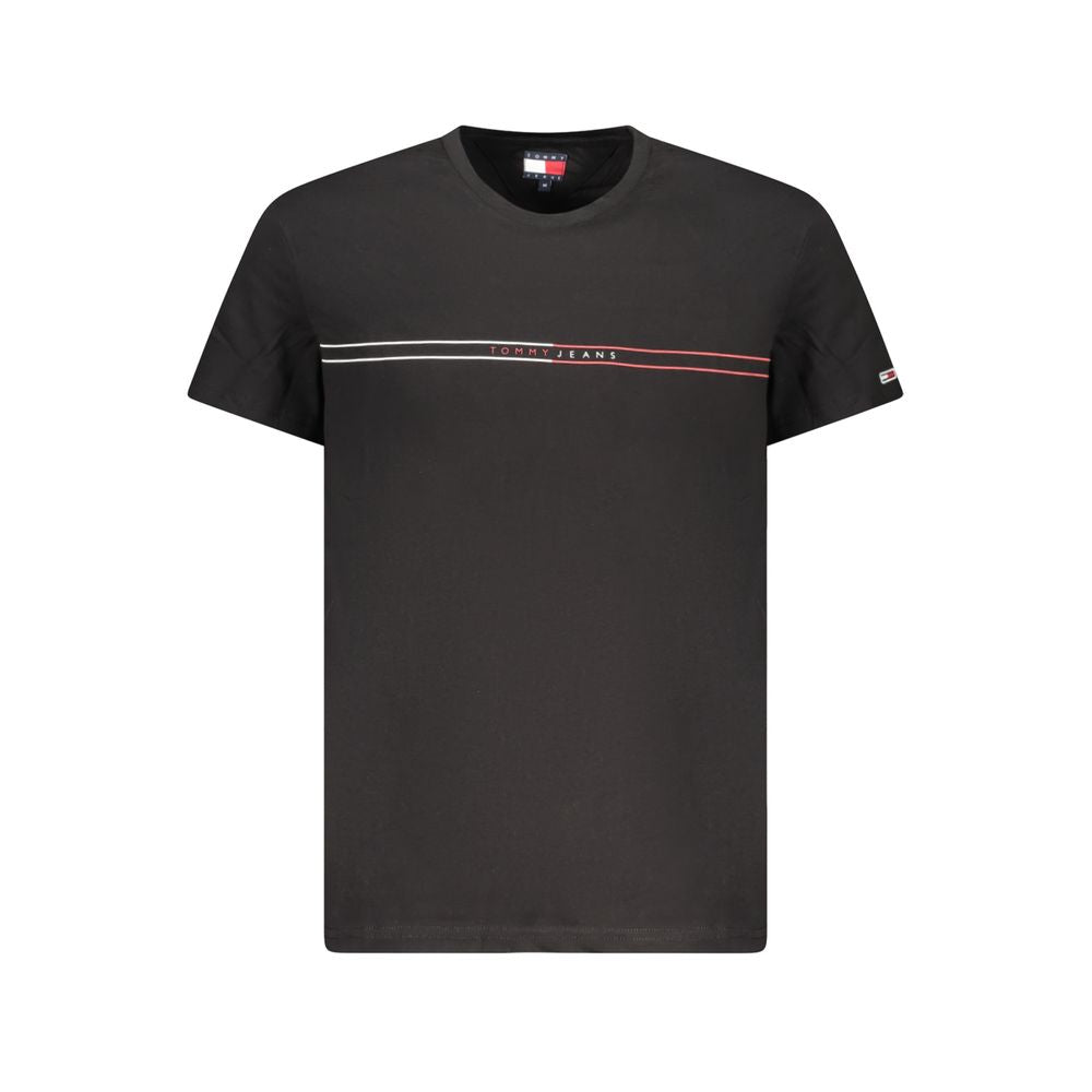 Tommy Hilfiger – Schwarzes Baumwoll-T-Shirt für Herren