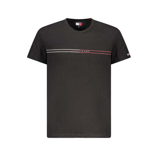 Tommy Hilfiger – Schwarzes Baumwoll-T-Shirt für Herren