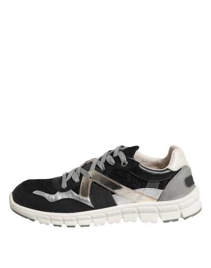 Dolce &amp; Gabbana – Mehrfarbige Sneaker aus Wildleder mit niedrigem Schaft