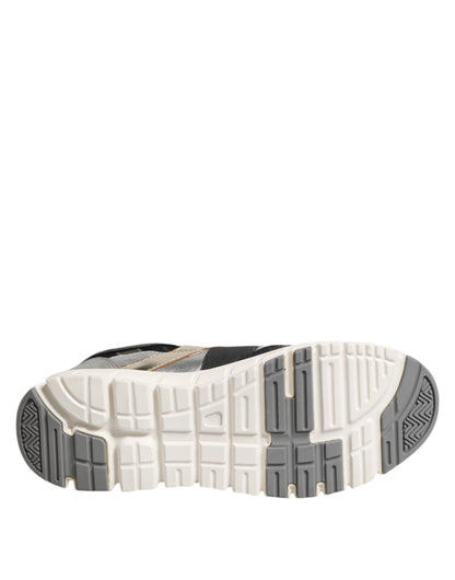 Dolce &amp; Gabbana – Mehrfarbige Sneaker aus Wildleder mit niedrigem Schaft