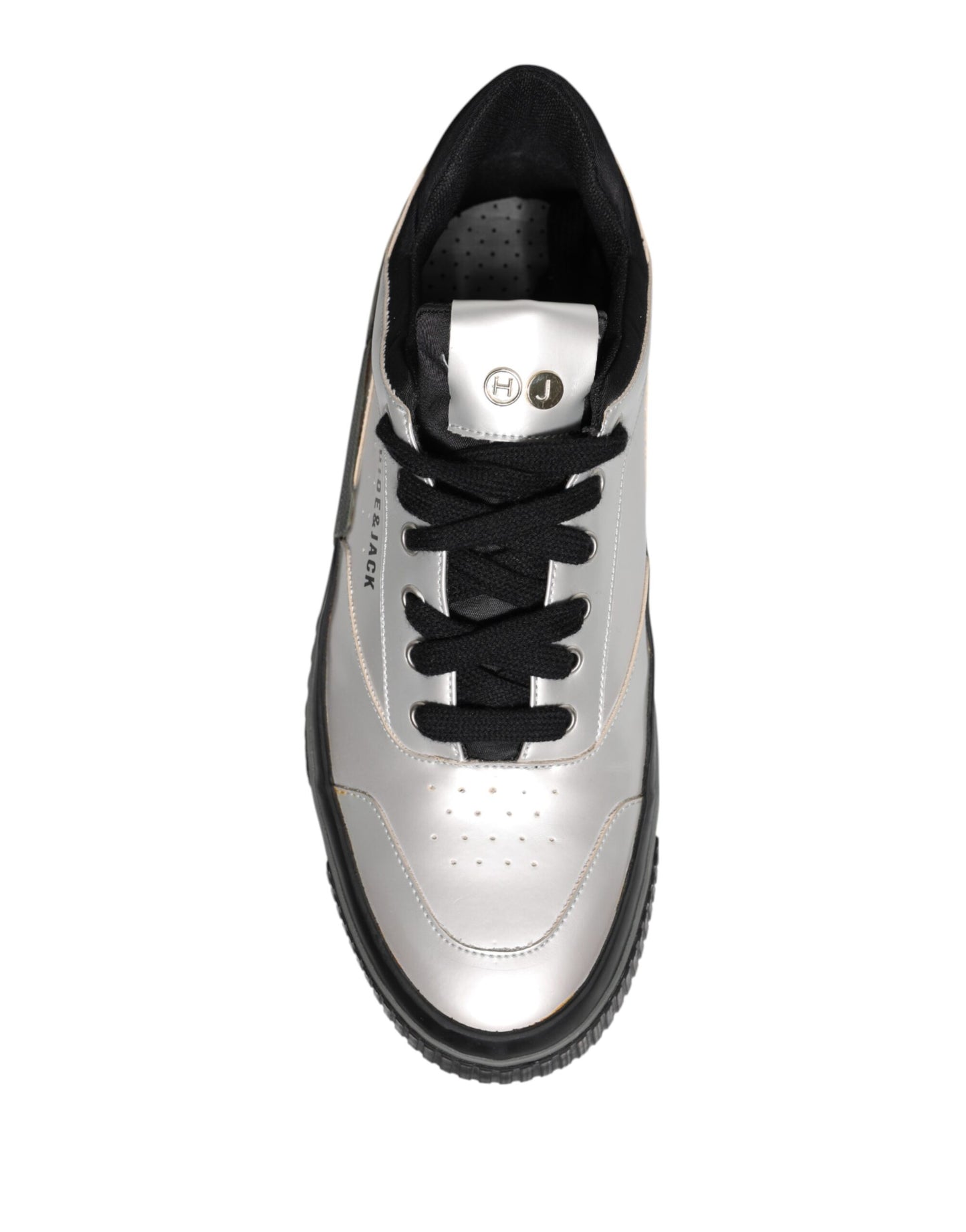 HIDE &amp; JACK – Niedrige Schnür-Sneakers in Metallic-Silber