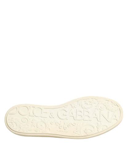 Dolce &amp; Gabbana – Niedrige Sneakers aus schwarzem Leder mit Bienenkrone