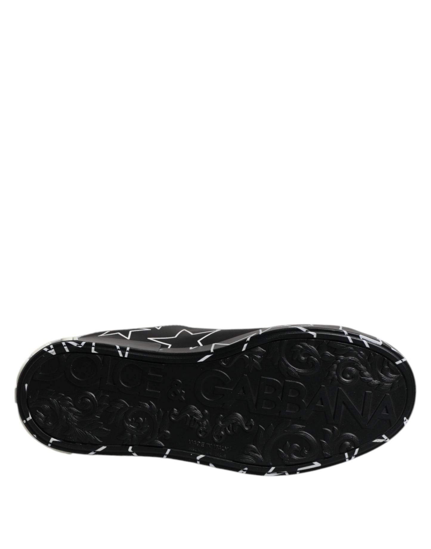 Dolce &amp; Gabbana Schwarz Weiß Sterne Low Top Männer Sneakers Schuhe