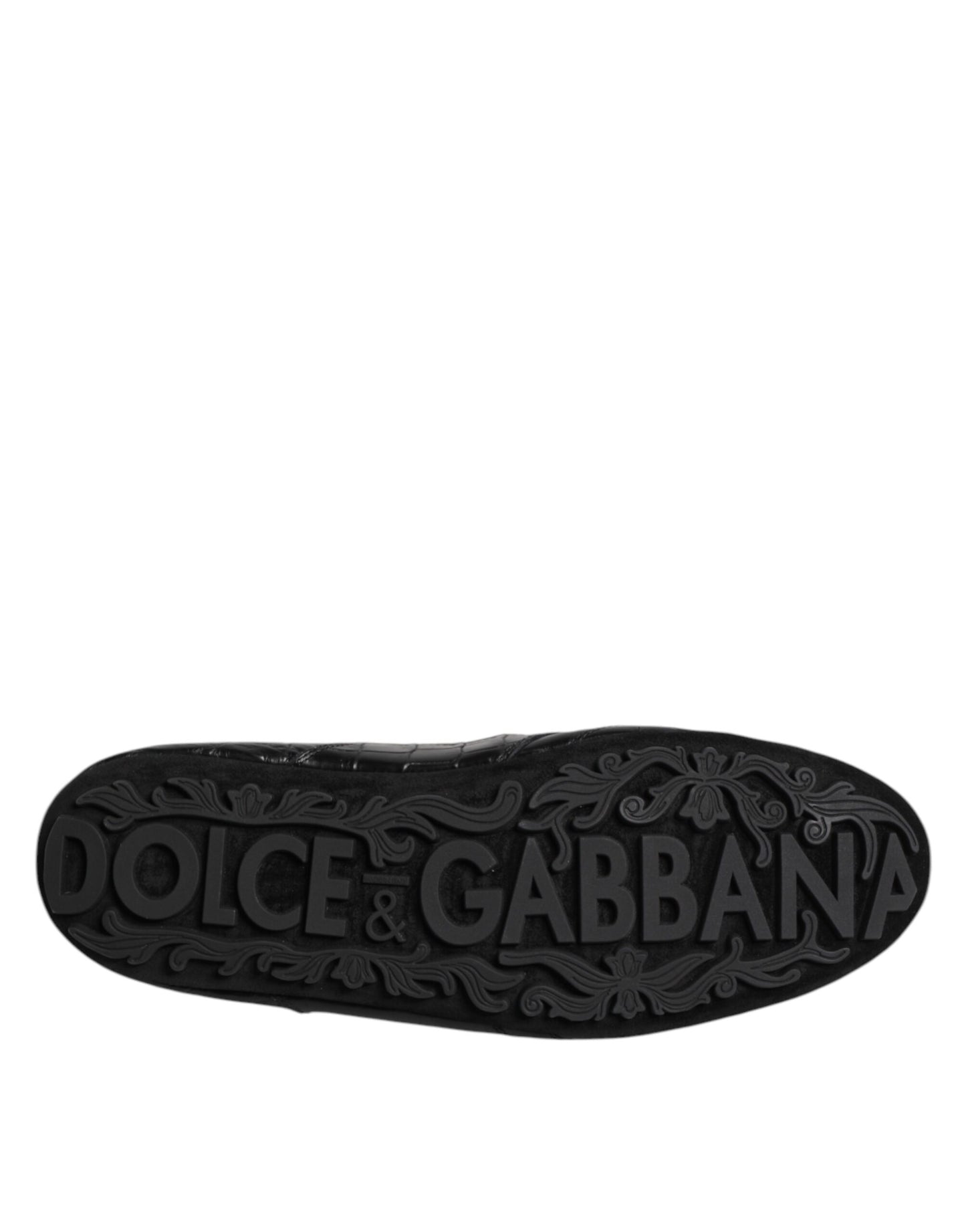 Dolce &amp; Gabbana – Niedrige Sneakers aus exotischem Leder in Schwarz