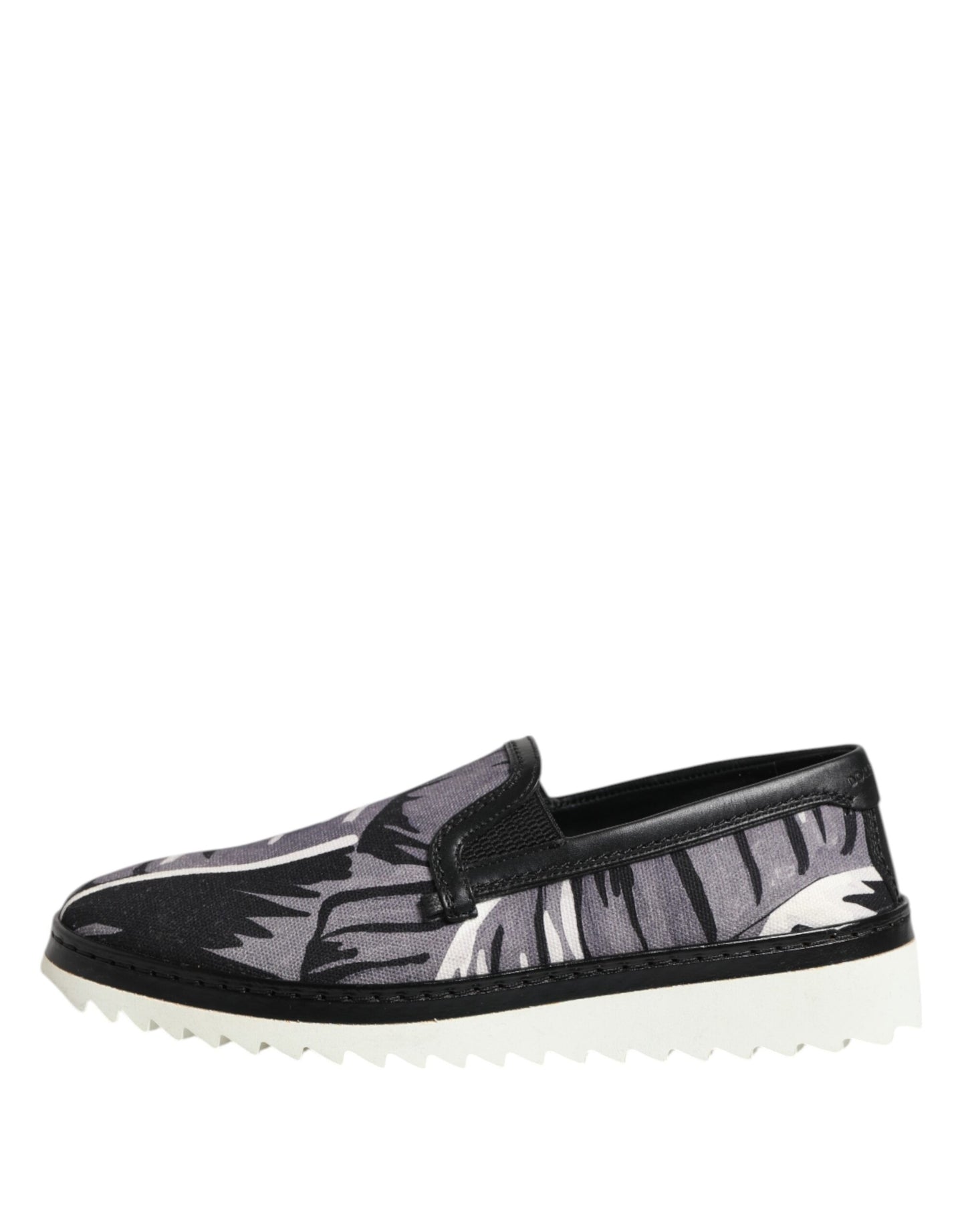 Dolce &amp; Gabbana – Schwarze tropische Slip-On-Sneakers für Herren
