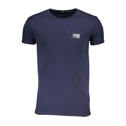 Blaues Baumwoll-T-Shirt der Cavalli Class