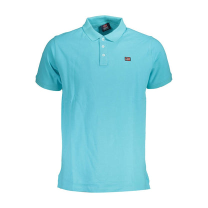 Norwegen 1963 Blaues Poloshirt aus Baumwolle für Herren