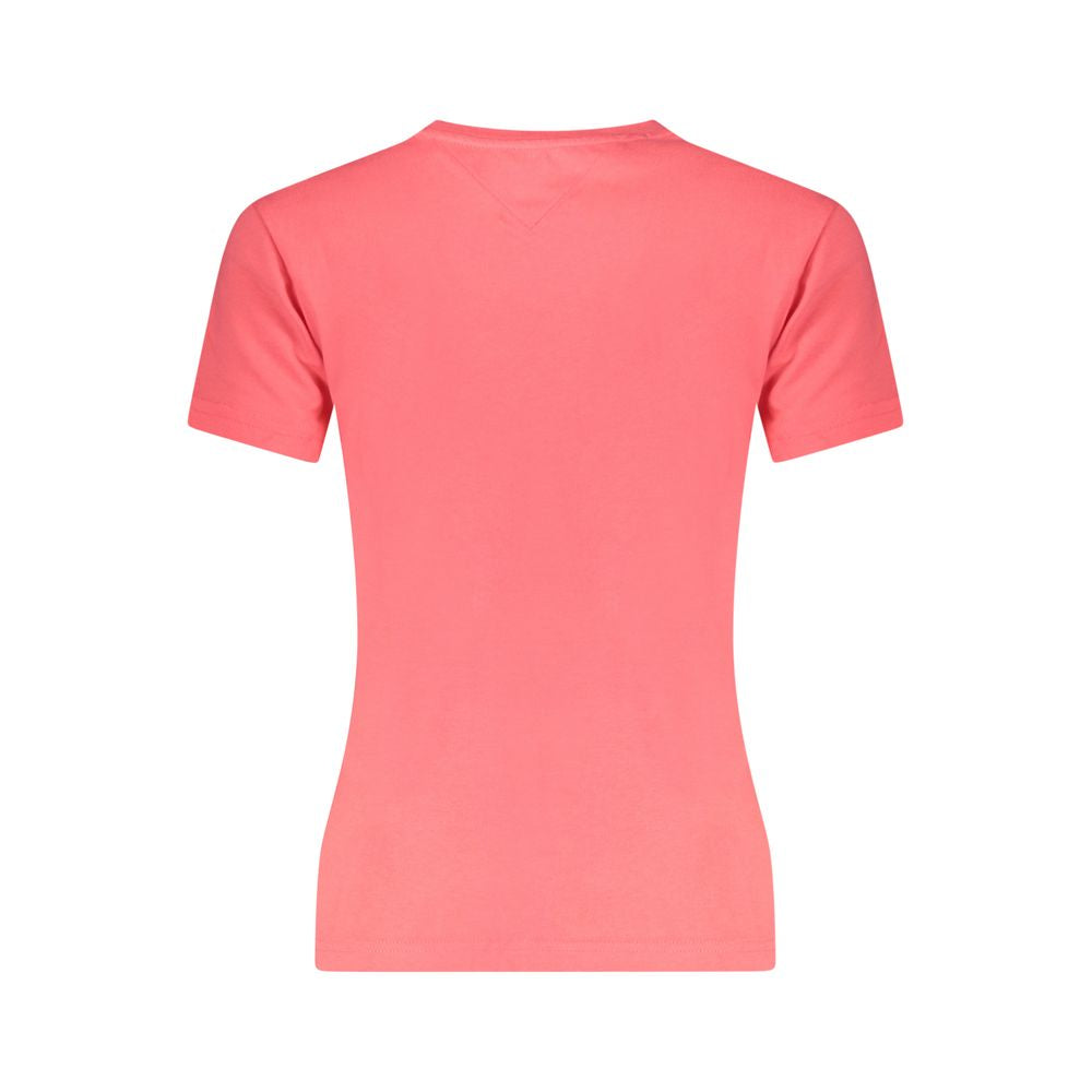 Tommy Hilfiger – Rosafarbenes Baumwoll-T-Shirt für Damen