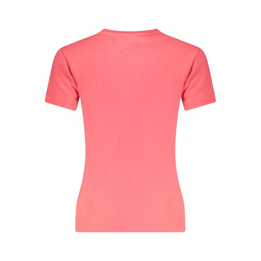 Tommy Hilfiger – Rosafarbenes Baumwoll-T-Shirt für Damen