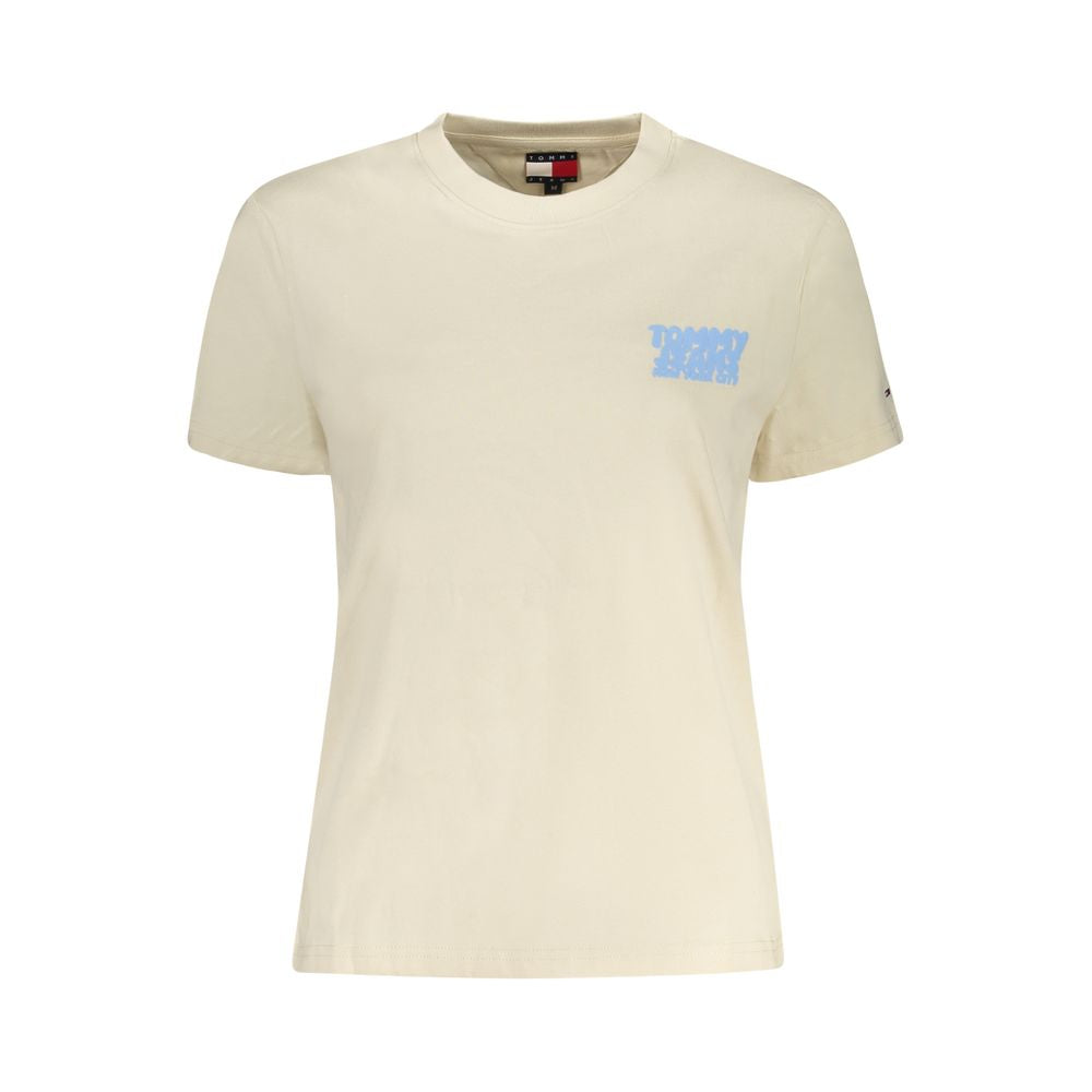 Tommy Hilfiger Beiges Baumwoll-T-Shirt für Damen