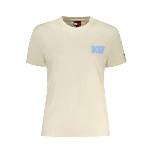 Tommy Hilfiger Beiges Baumwoll-T-Shirt für Damen