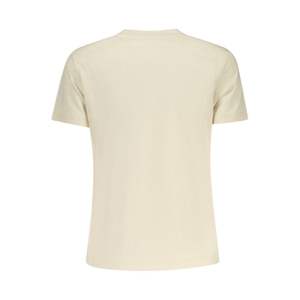 Tommy Hilfiger Beiges Baumwoll-T-Shirt für Damen