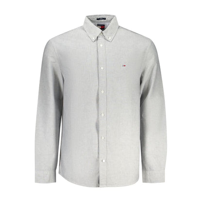 Tommy Hilfiger Herrenhemd aus grauer Baumwolle