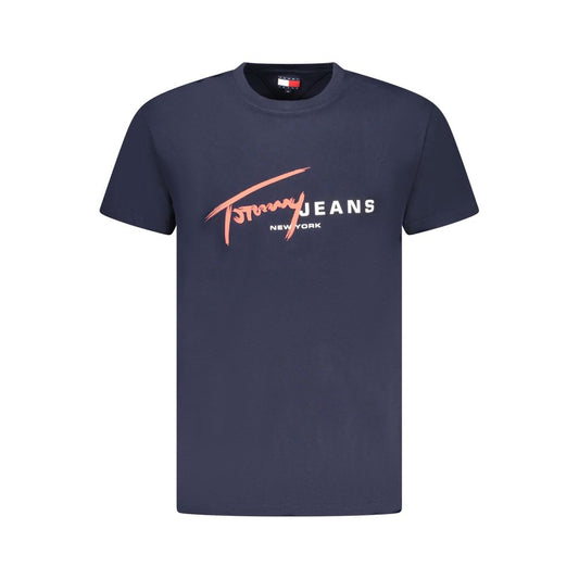 Tommy Hilfiger – Blaues Baumwoll-T-Shirt für Herren