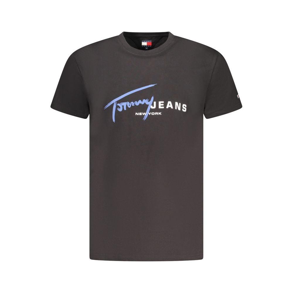 Tommy Hilfiger – Schwarzes Baumwoll-T-Shirt für Herren