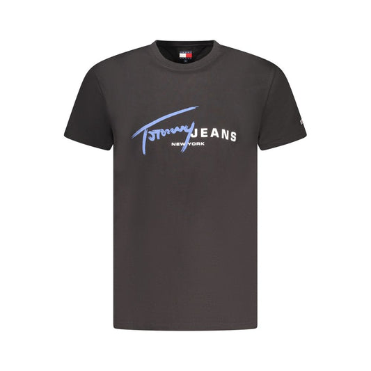 Tommy Hilfiger – Schwarzes Baumwoll-T-Shirt für Herren