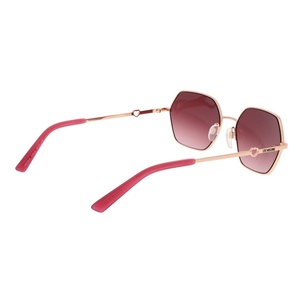 Love Moschino Sonnenbrille aus roségoldfarbenem Metall