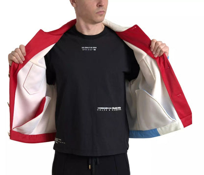 Dolce &amp; Gabbana Mehrfarbige Kurzjacke aus Polyester mit Kragen