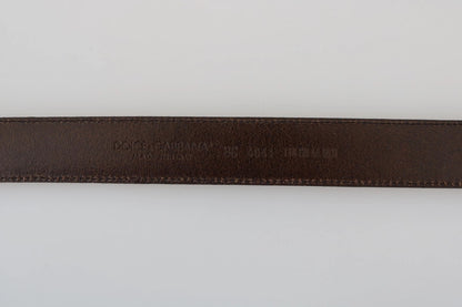 Dolce &amp; Gabbana Blauer perforierter Ledergürtel mit grauer Schnalle